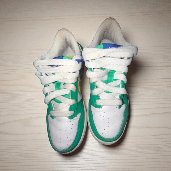 Nike Dunk Low TD Sz 1.5  White Stadium Green Game Royal Lemon - Picture 3 of 6